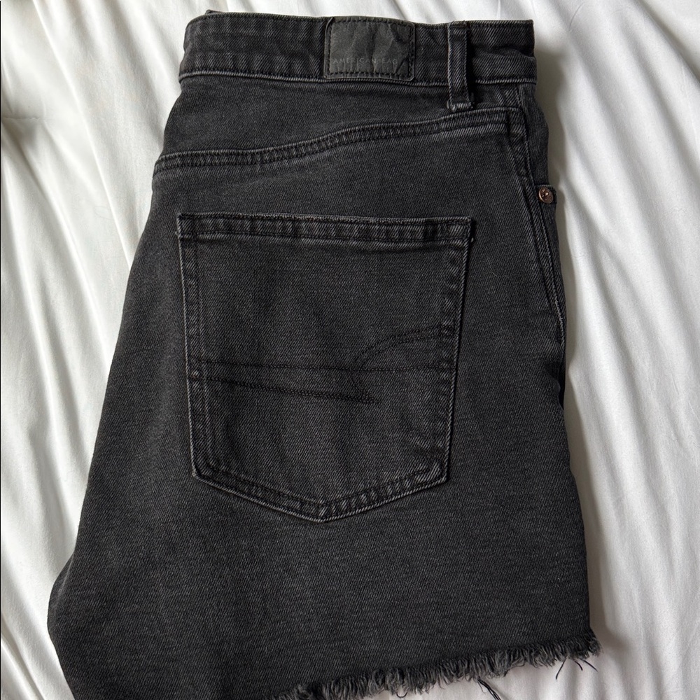 American Eagle Outfitters Black Denim Highest Rise Shorts Size 8